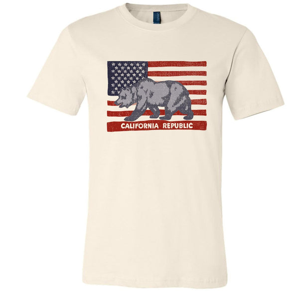 American California Flag Cream Shirt-CA LIMITED