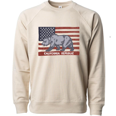 American California Flag Sand Raglan Sweater-CA LIMITED