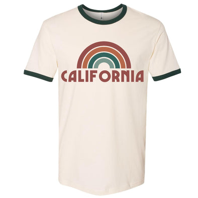 CA Rainbow Forest Green Ringer Tee-CA LIMITED