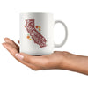 CA State With Poppies Maroon Mug-CA LIMITED
