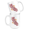 CA State With Poppies Maroon Mug-CA LIMITED