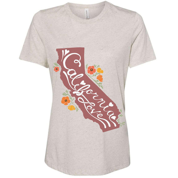 CA State With Poppies Tee-CA LIMITED