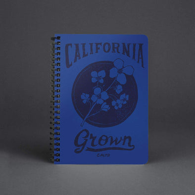 California Grown Circle Blue Spiral Notebook-CA LIMITED