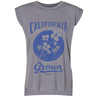 California Grown Circle Rolled Sleeve Tank-CA LIMITED
