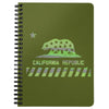 California Star Flag Olive Spiral Notebook-CA LIMITED