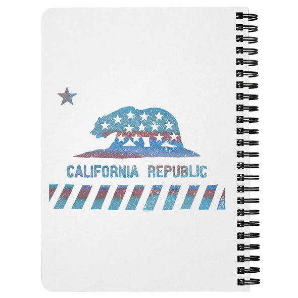 California Star Flag White Spiral Notebook-CA LIMITED