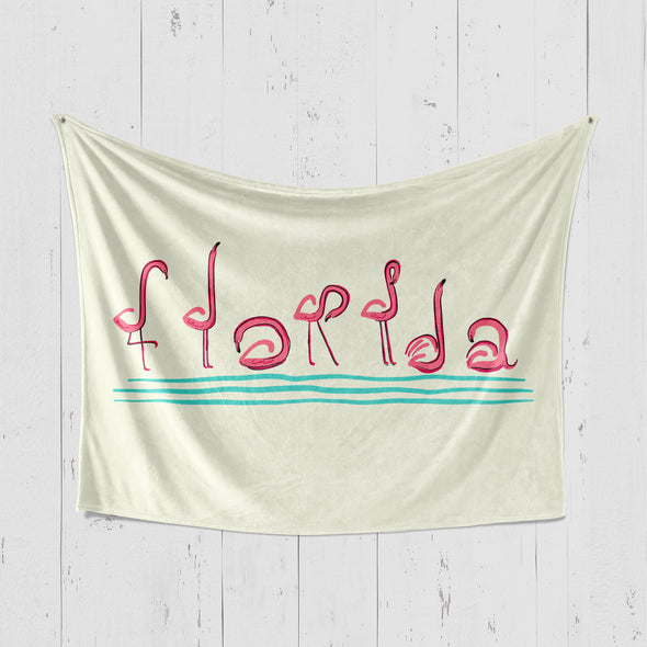 Curvy Flamingos Florida Blanket