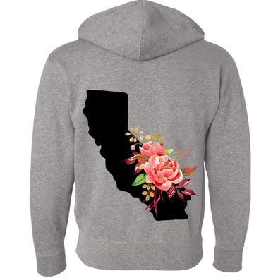 Floral California Storm Zip Up Hoodie-CA LIMITED