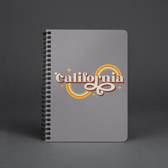 Groovy California Gray Spiral Notebook-CA LIMITED
