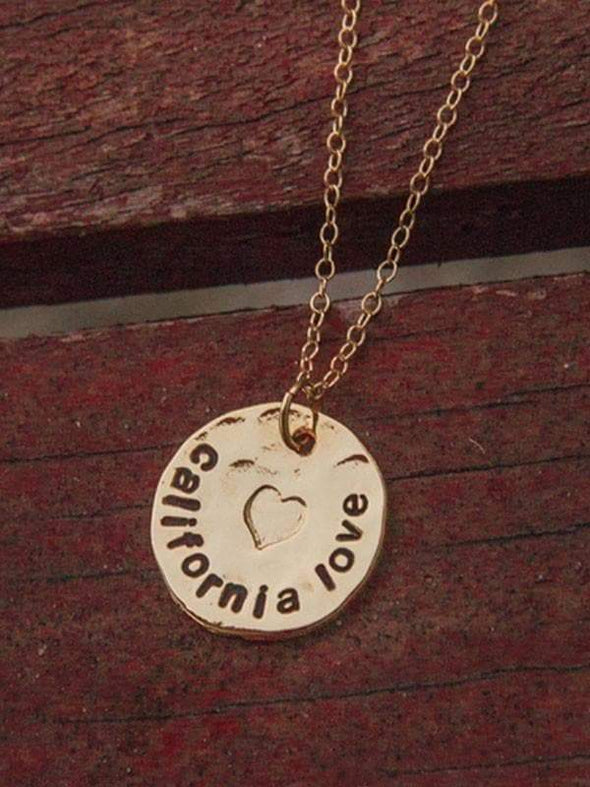 Hammered Gold California Love necklace-CA LIMITED