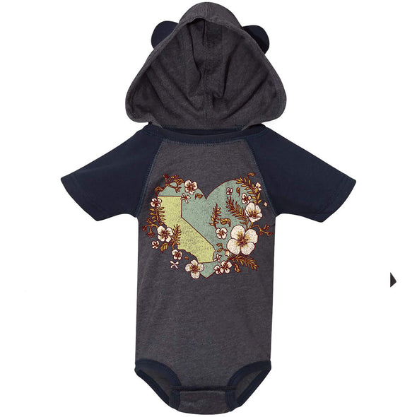 Heart State Hooded Baby Onesie-CA LIMITED