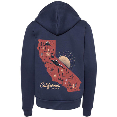 Map CA Love Youth Zip Up Hoodie-CA LIMITED