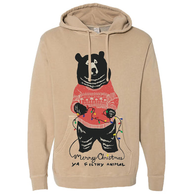Merry Christmas Filthy Animal Tan Hoodie-CA LIMITED