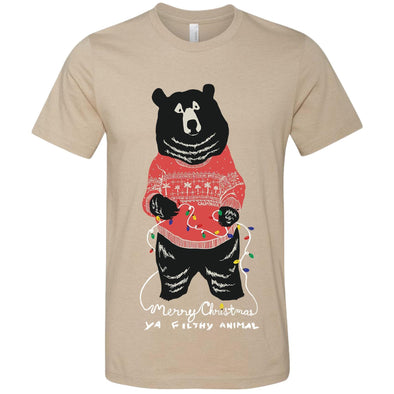 Merry Christmas Filthy Animal Unisex Tee (Tan)-CA LIMITED