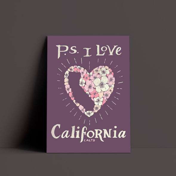 P.S. I Love California Plum Poster-CA LIMITED