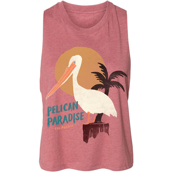 Pelican Paradise Heather Mauve Cropped Tank-CA LIMITED