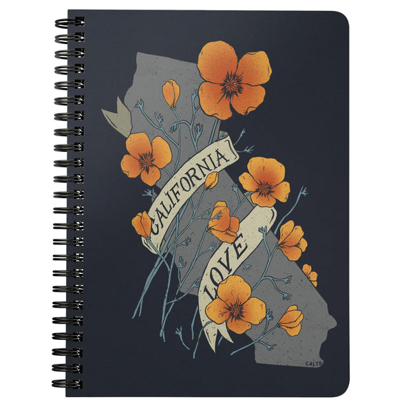 Poppy CA Love Navy Spiral Notebook-CA LIMITED