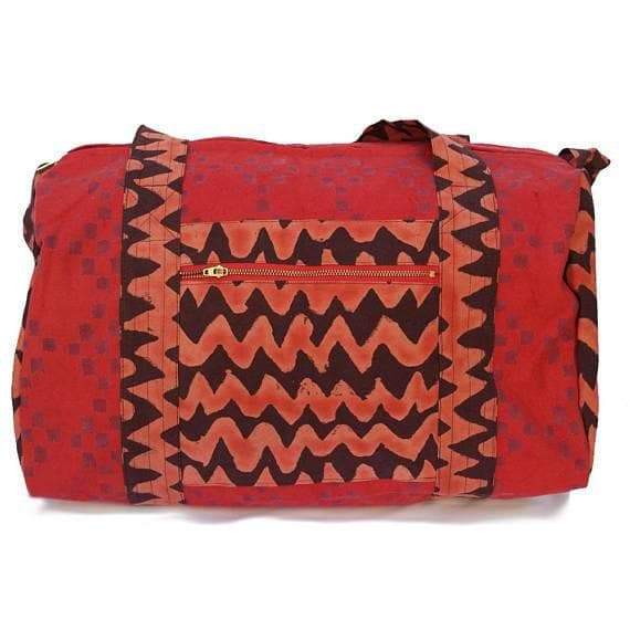 Red Zig Zag Printed Duffle Bag-CA LIMITED
