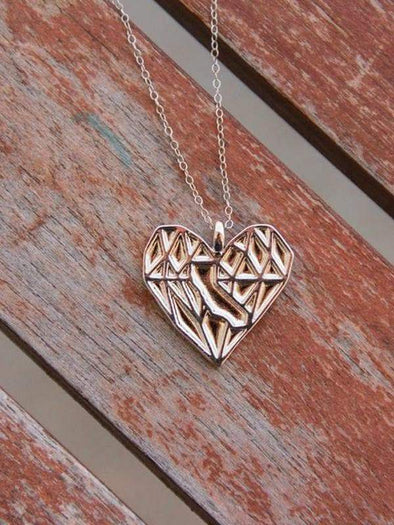 Silver California Heart Necklace-CA LIMITED