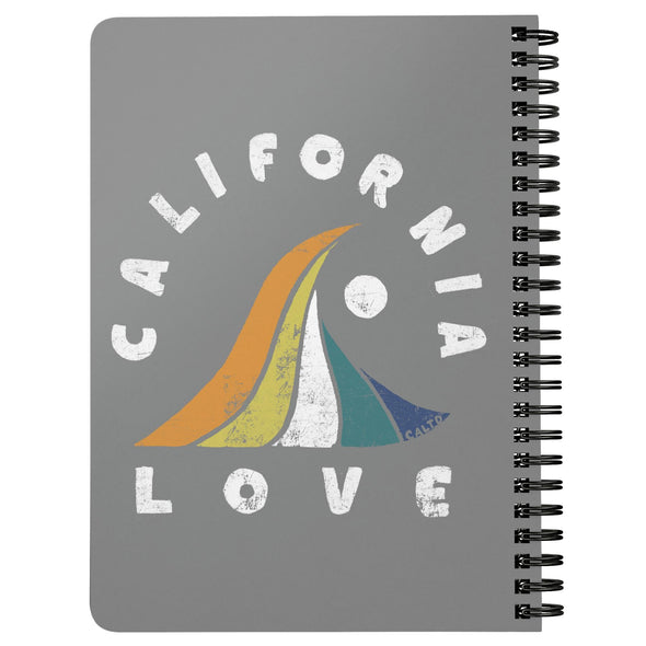 Wave CA Love Grey Spiral Notebook-CA LIMITED