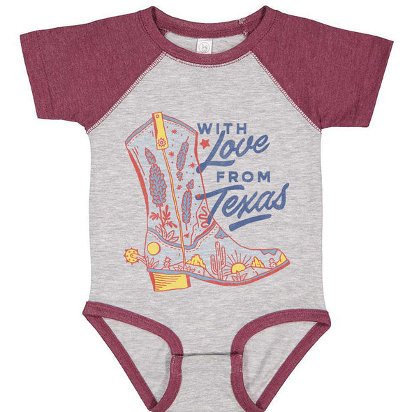 With Love TX Baseball Baby Onesie-CA LIMITED